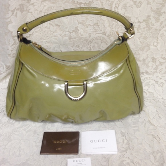 Gucci Green Patent Leather Shoulder Bag - Picture 1 of 16